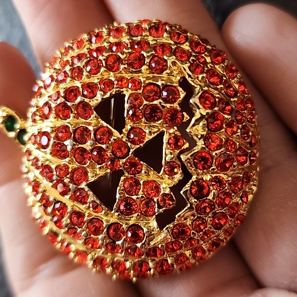 Gold and Orange Pumpkin Brooch